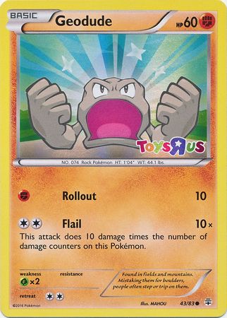 Geodude (43/83) (Toys R Us Promo) [XY: Generations] | Anubis Games and Hobby