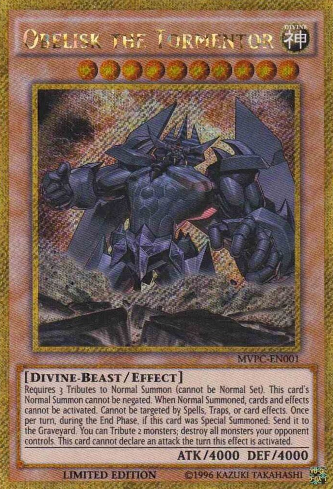 Obelisk the Tormentor [MVPC-EN001] Gold Secret Rare | Anubis Games and Hobby