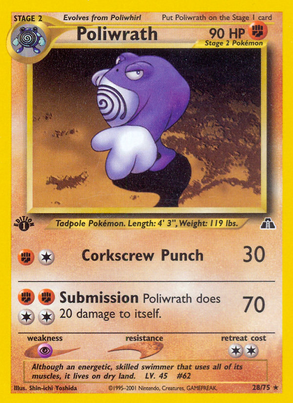 Poliwrath (28/75) [Neo Discovery 1st Edition] | Anubis Games and Hobby