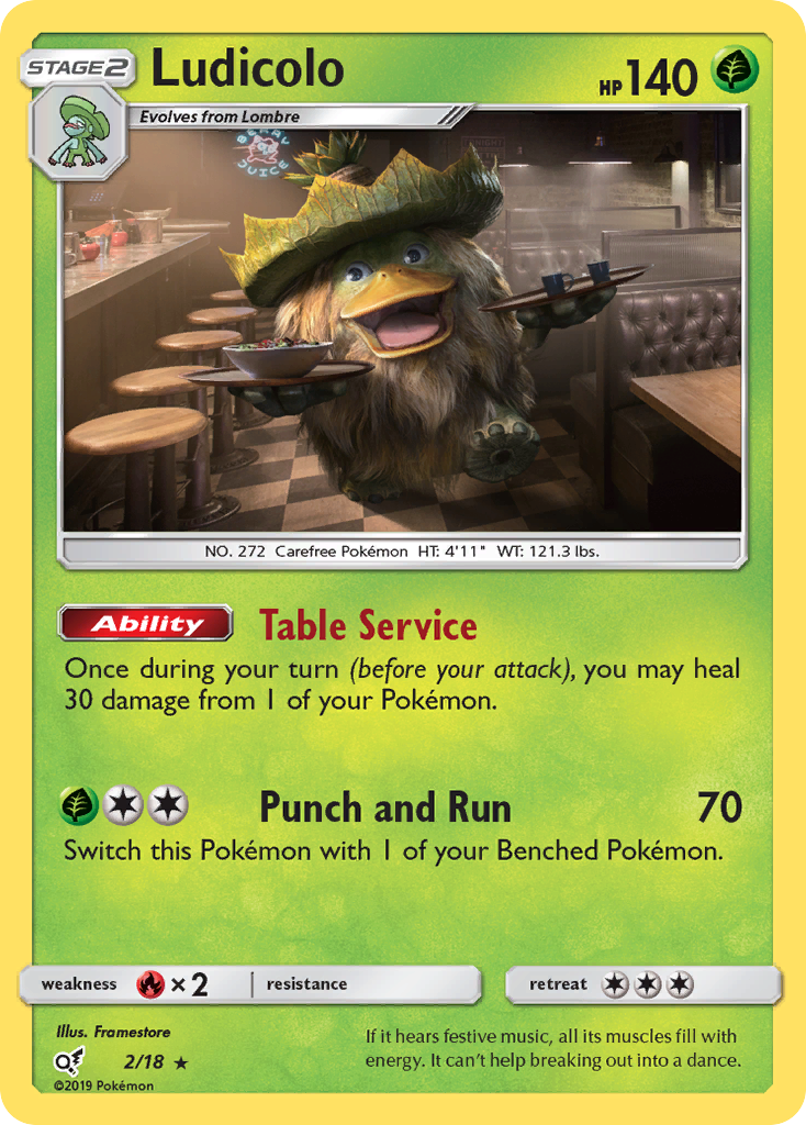 Ludicolo (2/18) [Sun & Moon: Detective Pikachu] | Anubis Games and Hobby