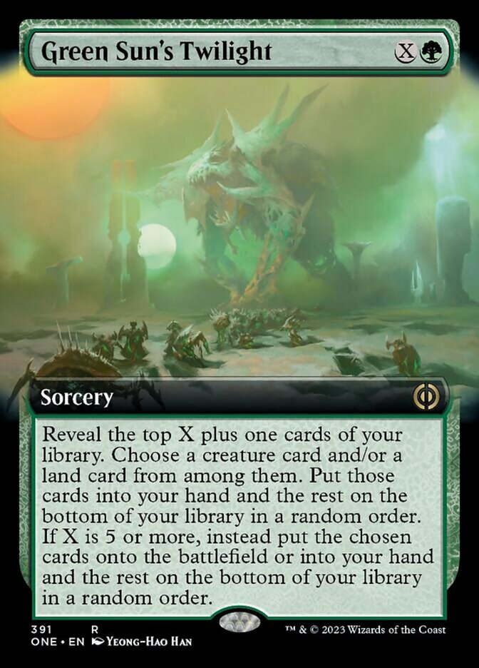 Green Sun's Twilight (Extended Art) [Phyrexia: All Will Be One] | Anubis Games and Hobby