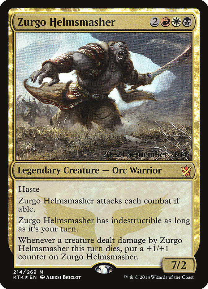 Zurgo Helmsmasher [Khans of Tarkir Prerelease Promos] | Anubis Games and Hobby