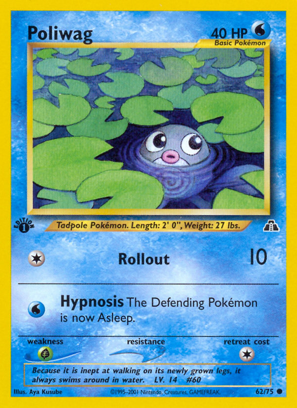 Poliwag (62/75) [Neo Discovery 1st Edition] | Anubis Games and Hobby