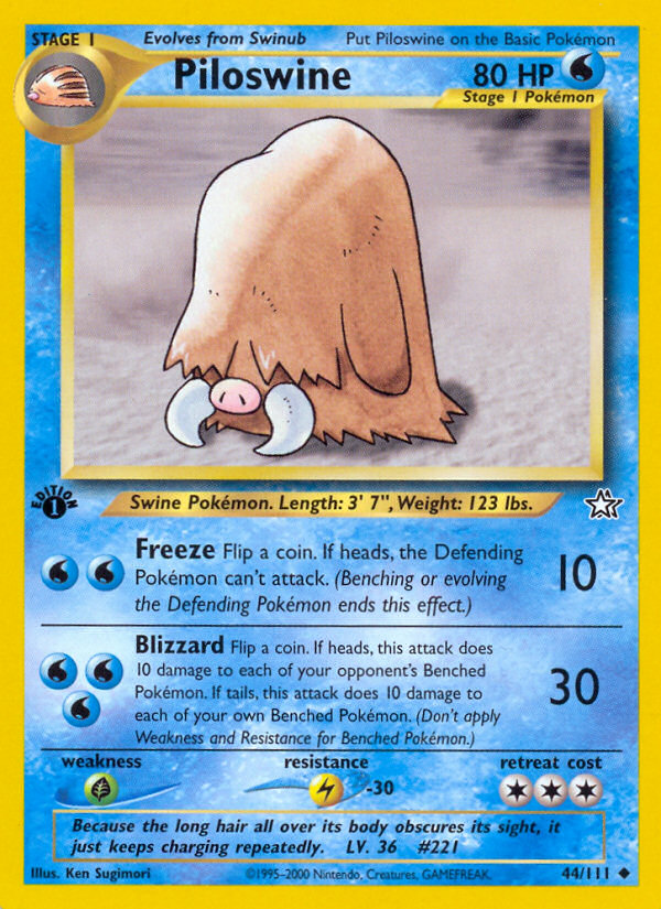 Piloswine (44/111) [Neo Genesis 1st Edition] | Anubis Games and Hobby