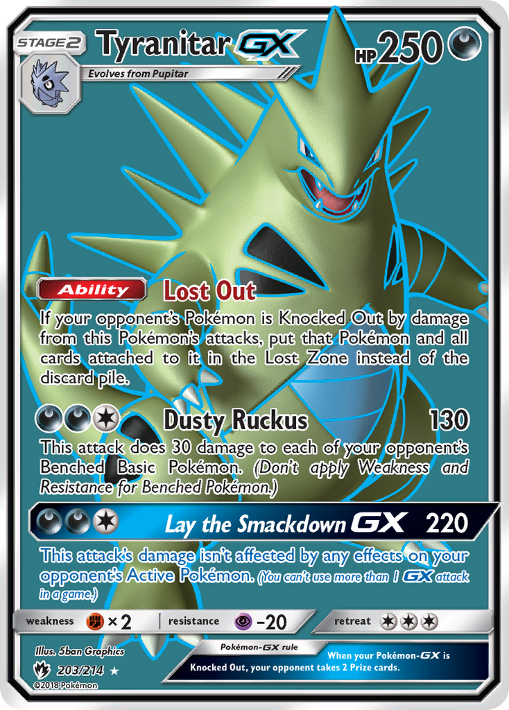 Tyranitar GX (203/214) [Sun & Moon: Lost Thunder] | Anubis Games and Hobby