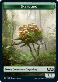 Saproling // Zombie Double-Sided Token [Core Set 2021 Tokens] | Anubis Games and Hobby