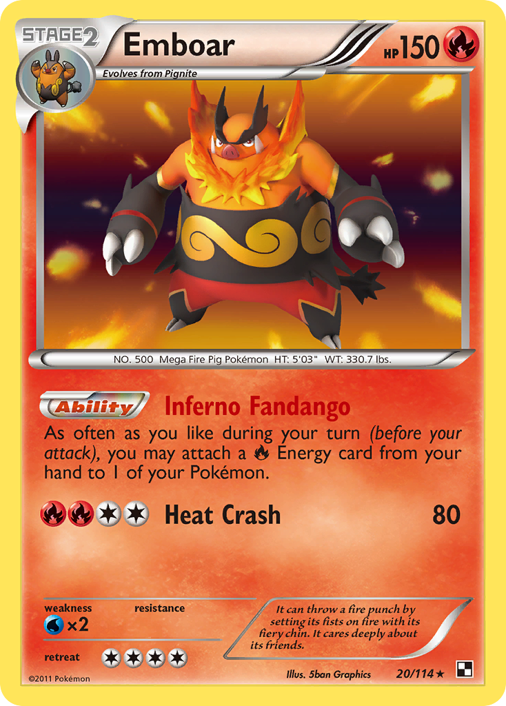 Emboar (20/114) [Black & White: Base Set] | Anubis Games and Hobby