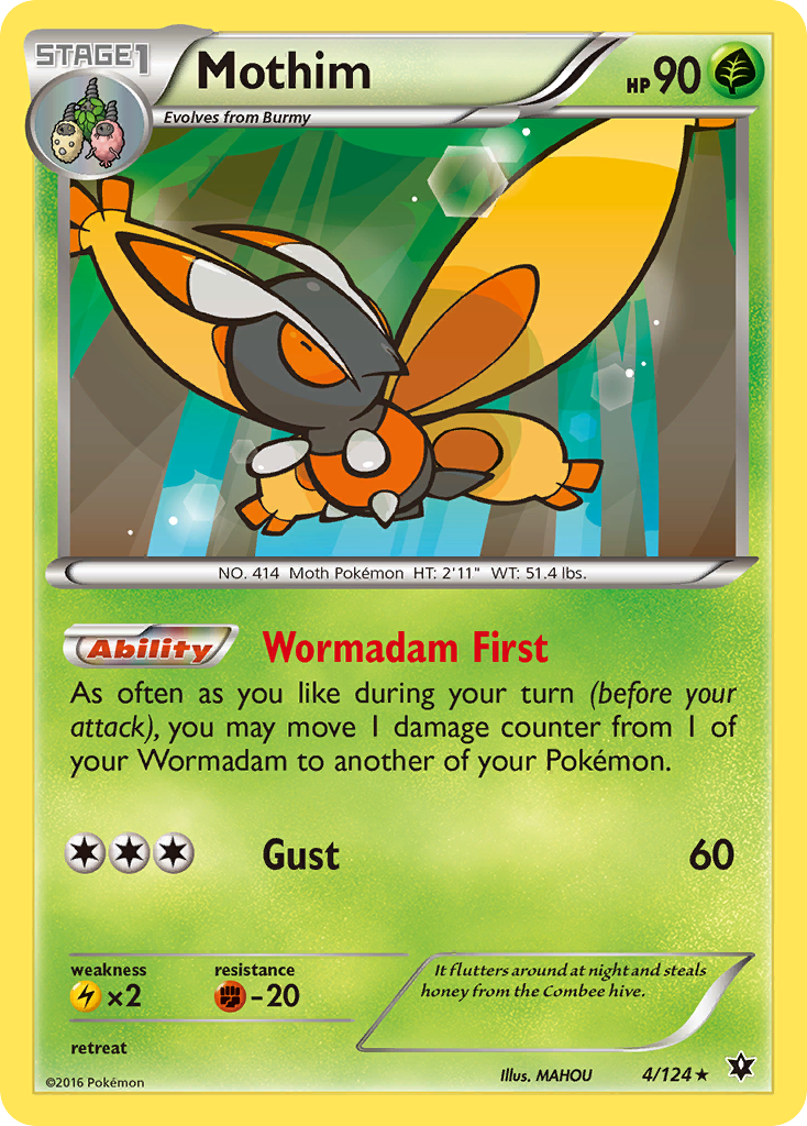 Mothim (4/124) [XY: Fates Collide] | Anubis Games and Hobby