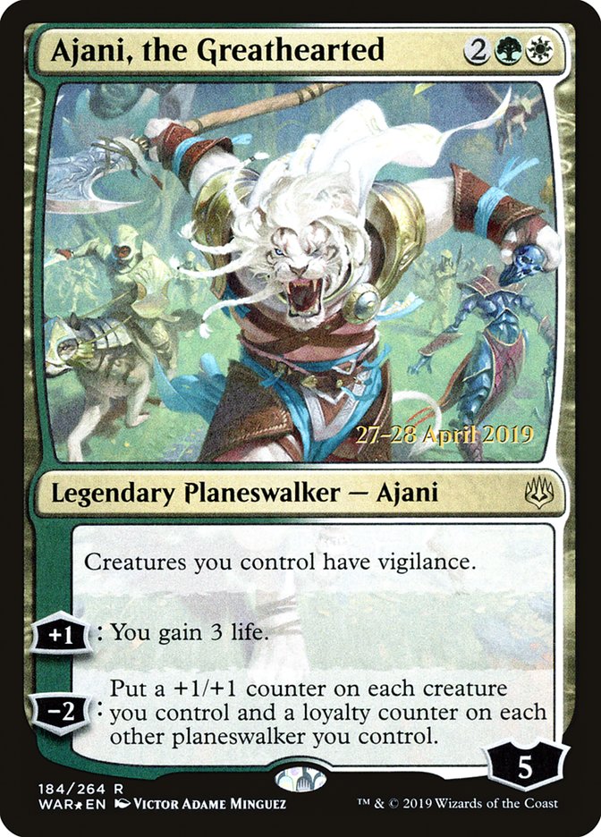 Ajani, the Greathearted [War of the Spark Prerelease Promos] | Anubis Games and Hobby