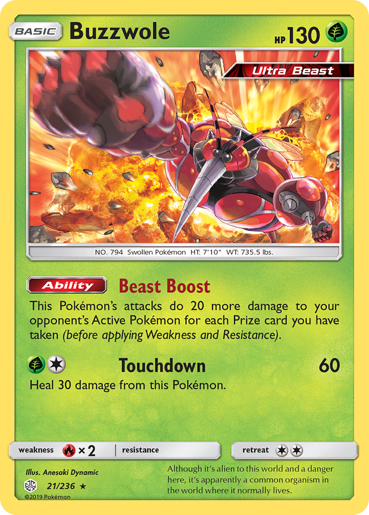 Buzzwole (21/236) [Sun & Moon: Cosmic Eclipse] | Anubis Games and Hobby