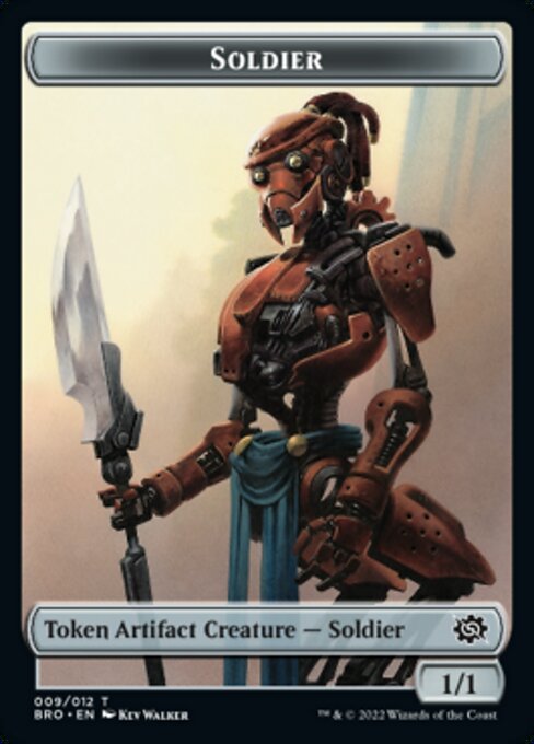 Powerstone // Soldier (009) Double-Sided Token [The Brothers' War Tokens] | Anubis Games and Hobby