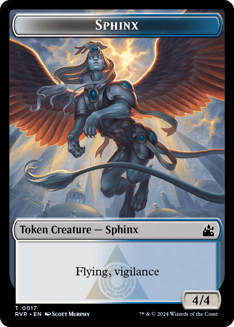 Spirit (0018) // Sphinx Double-Sided Token [Ravnica Remastered Tokens] | Anubis Games and Hobby