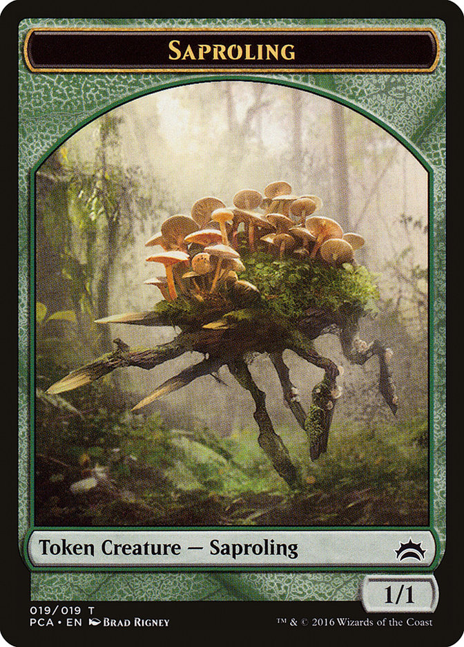 Saproling // Goblin Double-Sided Token [Planechase Anthology Tokens] | Anubis Games and Hobby