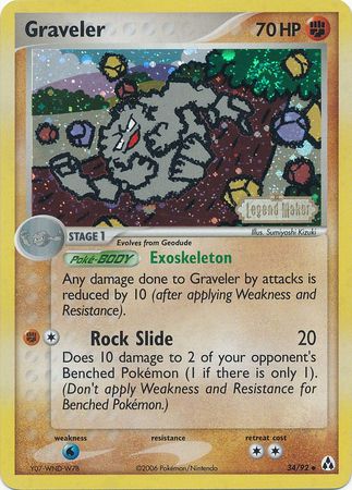 Graveler (34/92) (Stamped) [EX: Legend Maker] | Anubis Games and Hobby