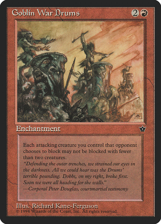 Goblin War Drums (Richard Kane Ferguson) [Fallen Empires] | Anubis Games and Hobby