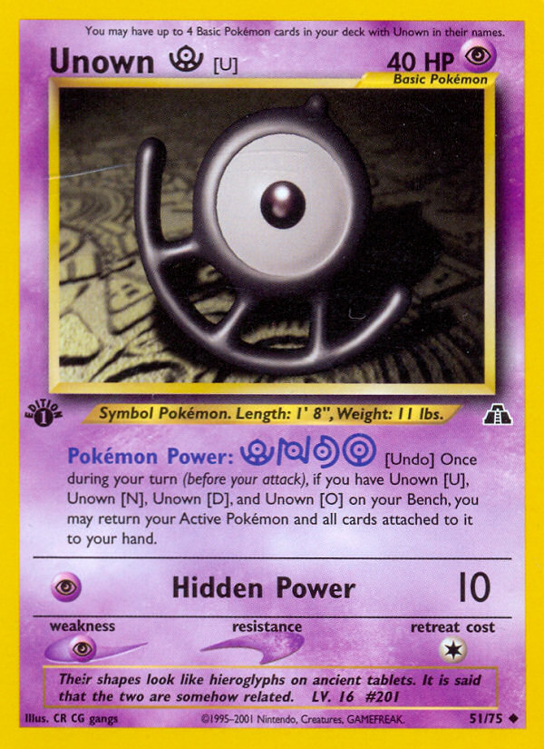 Unown [U] (51/75) [Neo Discovery 1st Edition] | Anubis Games and Hobby