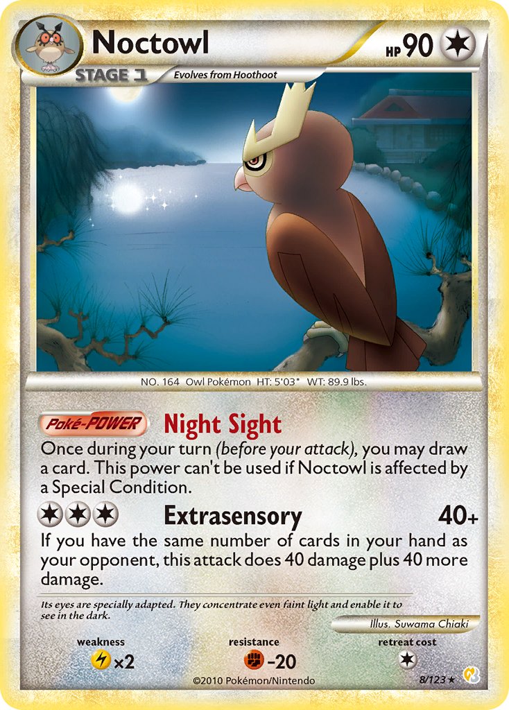 Noctowl (8/123) (Theme Deck Exclusive) [HeartGold & SoulSilver: Base Set] | Anubis Games and Hobby