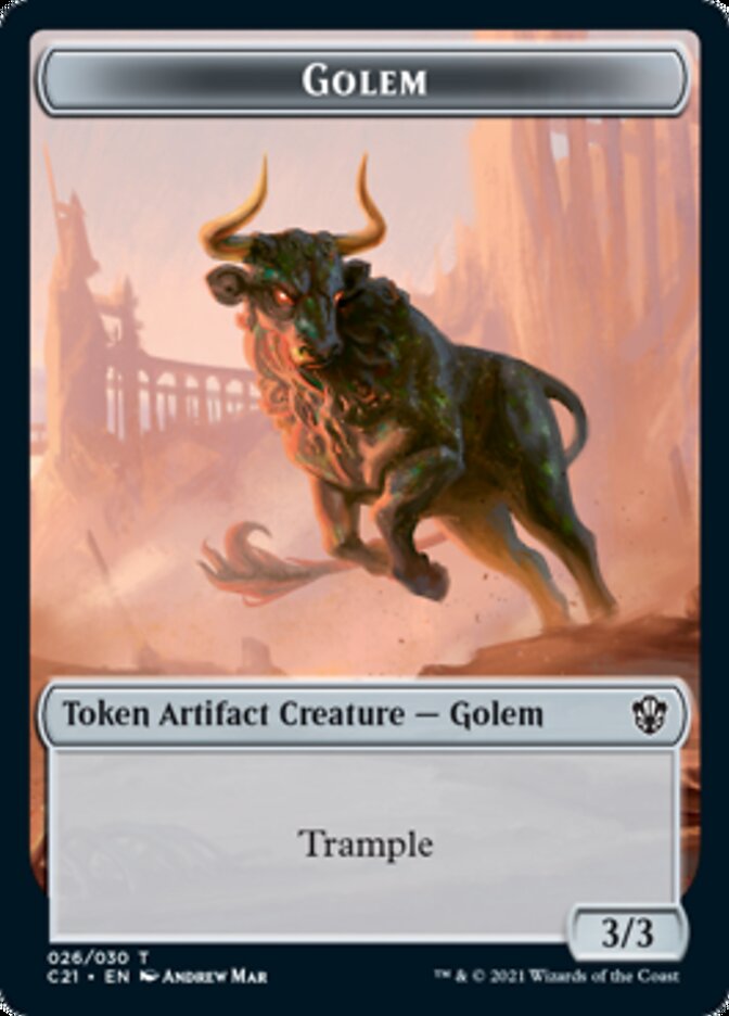 Golem (026) // Thopter Double-Sided Token [Commander 2021 Tokens] | Anubis Games and Hobby