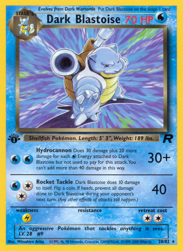 Dark Blastoise (20/82) [Team Rocket 1st Edition] | Anubis Games and Hobby