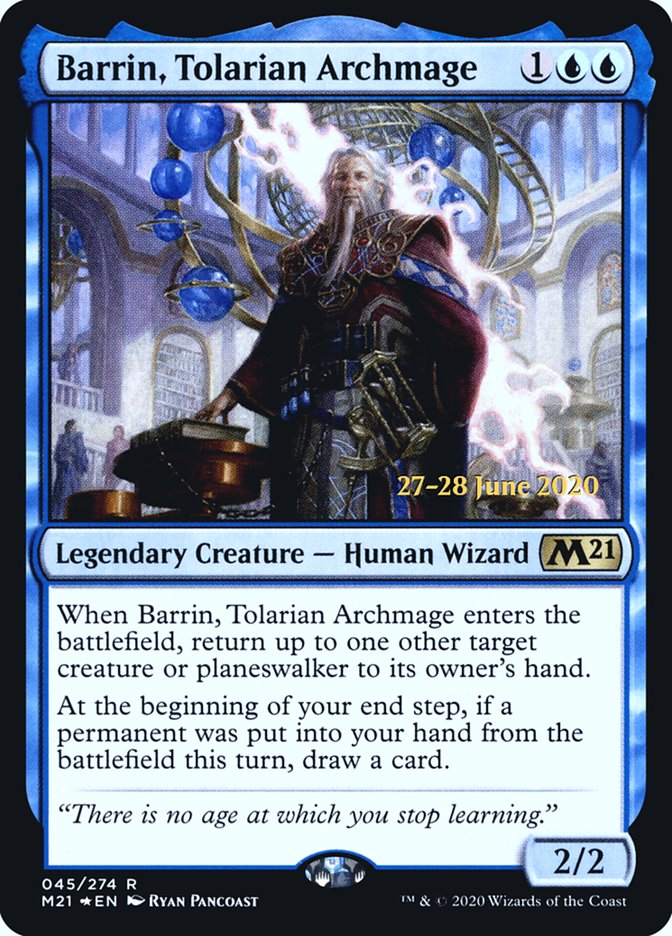 Barrin, Tolarian Archmage [Core Set 2021 Prerelease Promos] | Anubis Games and Hobby