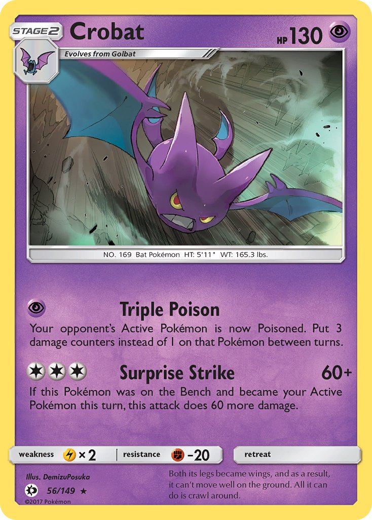 Crobat (56/149) (Prerelease Kit Exclusive) (Theme Deck Exclusive) [Sun & Moon: Base Set] | Anubis Games and Hobby