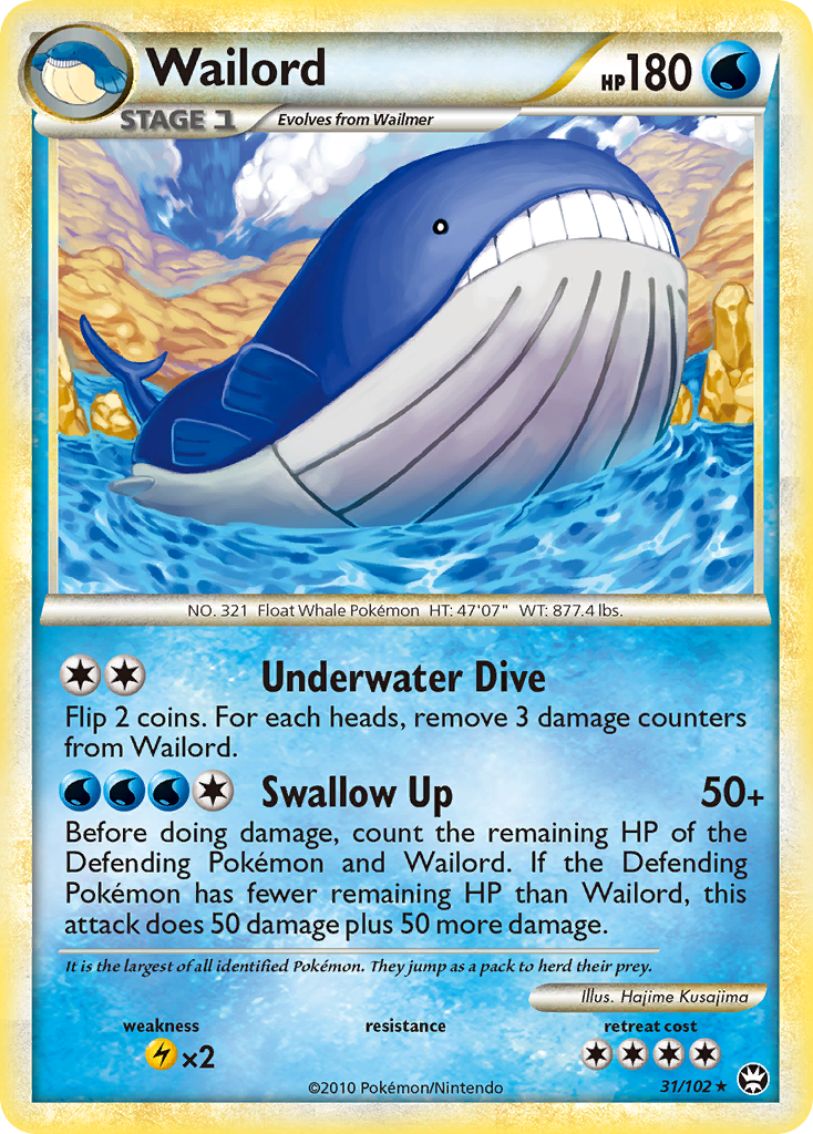 Wailord (31/102) [HeartGold & SoulSilver: Triumphant] | Anubis Games and Hobby