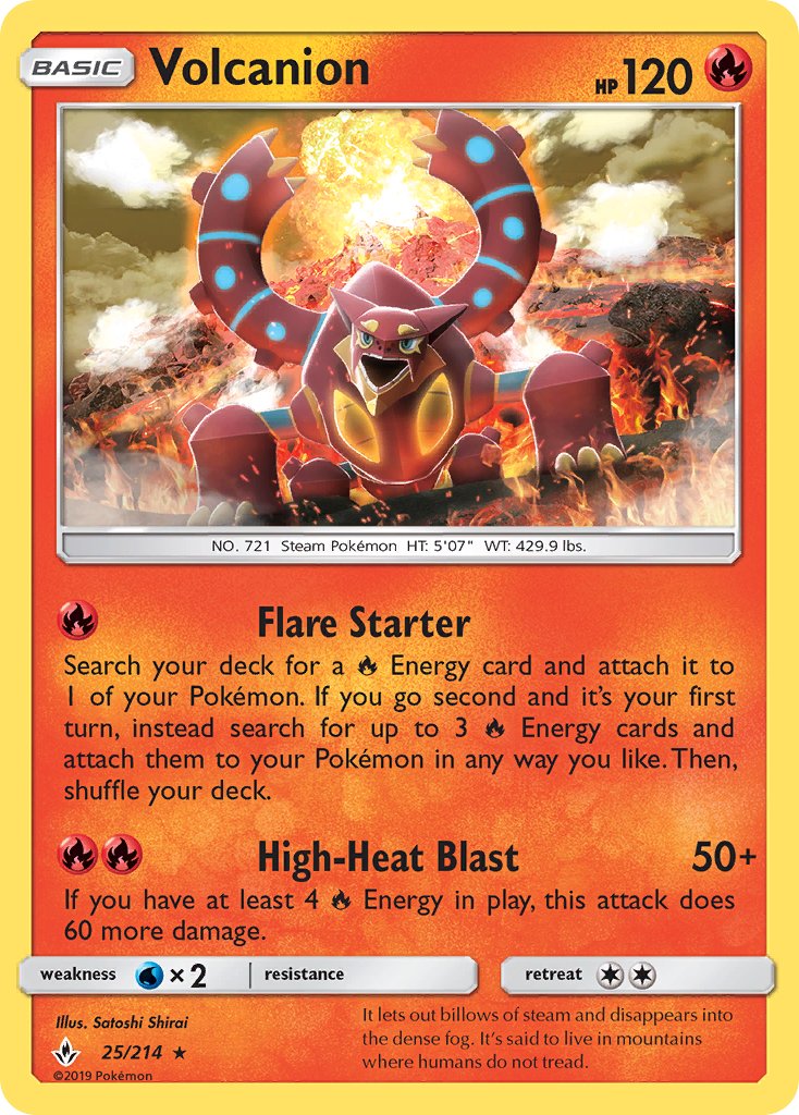 Volcanion (25/214) (Theme Deck Exclusive) [Sun & Moon: Unbroken Bonds] | Anubis Games and Hobby