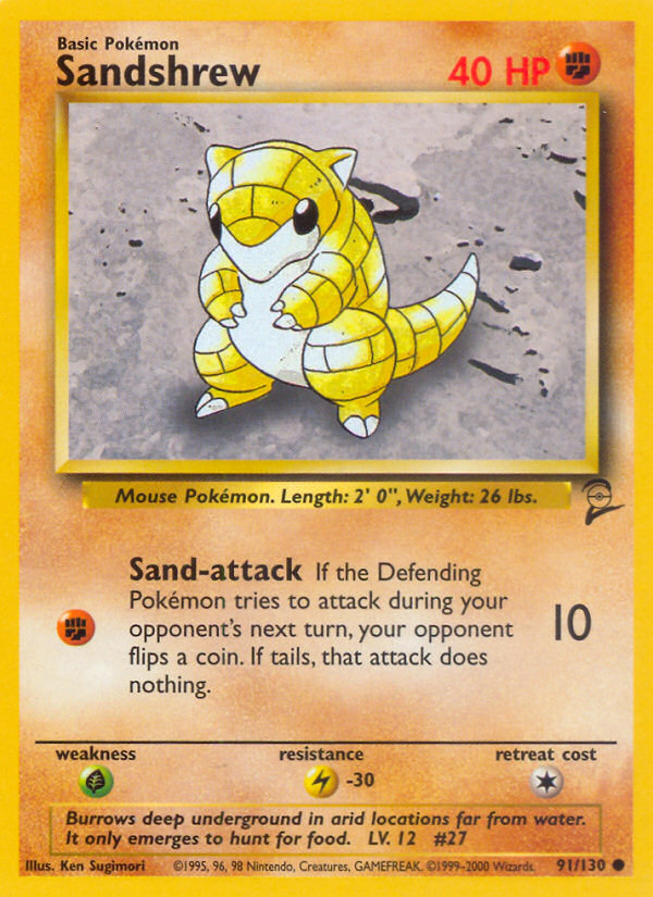 Sandshrew (91/130) [Base Set 2] | Anubis Games and Hobby