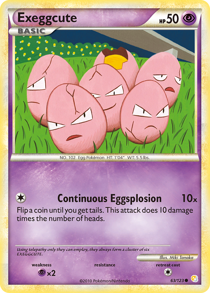 Exeggcute (63/123) [HeartGold & SoulSilver: Base Set] | Anubis Games and Hobby