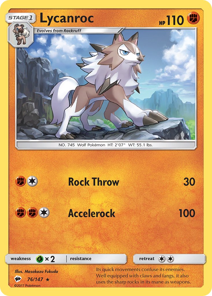 Lycanroc (76/147) (Theme Deck Exclusive) [Sun & Moon: Burning Shadows] | Anubis Games and Hobby