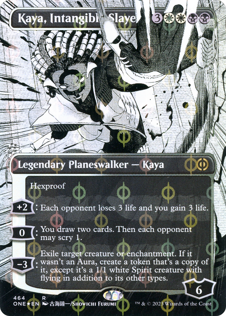 Kaya, Intangible Slayer (Borderless Manga Step-and-Compleat Foil) [Phyrexia: All Will Be One] | Anubis Games and Hobby