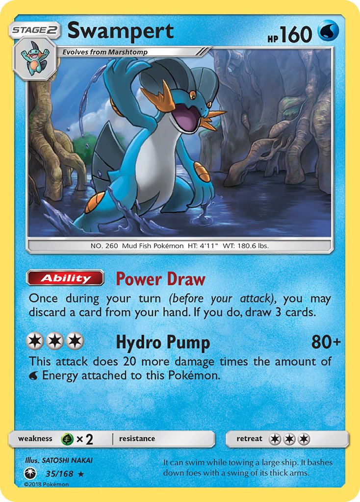 Swampert (35/168) (Theme Deck Exclusive) [Sun & Moon: Celestial Storm] | Anubis Games and Hobby