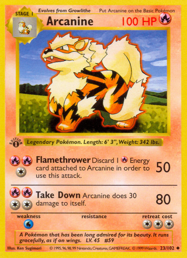 Arcanine (23/102) (Shadowless) [Base Set 1st Edition] | Anubis Games and Hobby