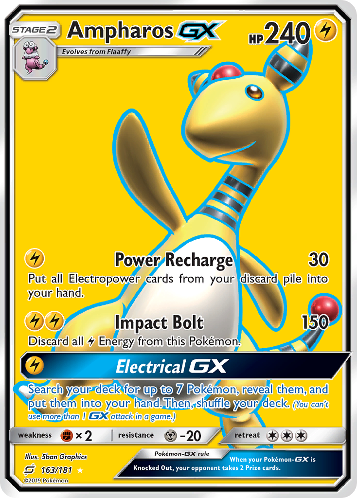 Ampharos GX (163/181) [Sun & Moon: Team Up] | Anubis Games and Hobby