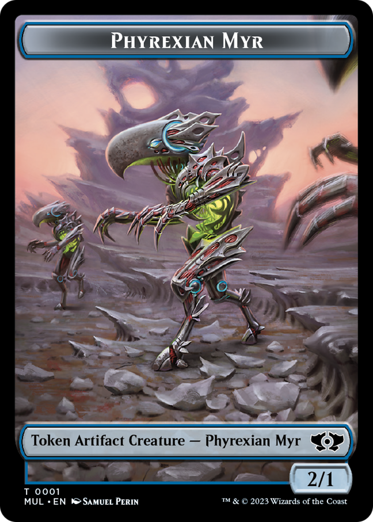 Phyrexian Myr // Knight Double-Sided Token [March of the Machine Tokens] | Anubis Games and Hobby