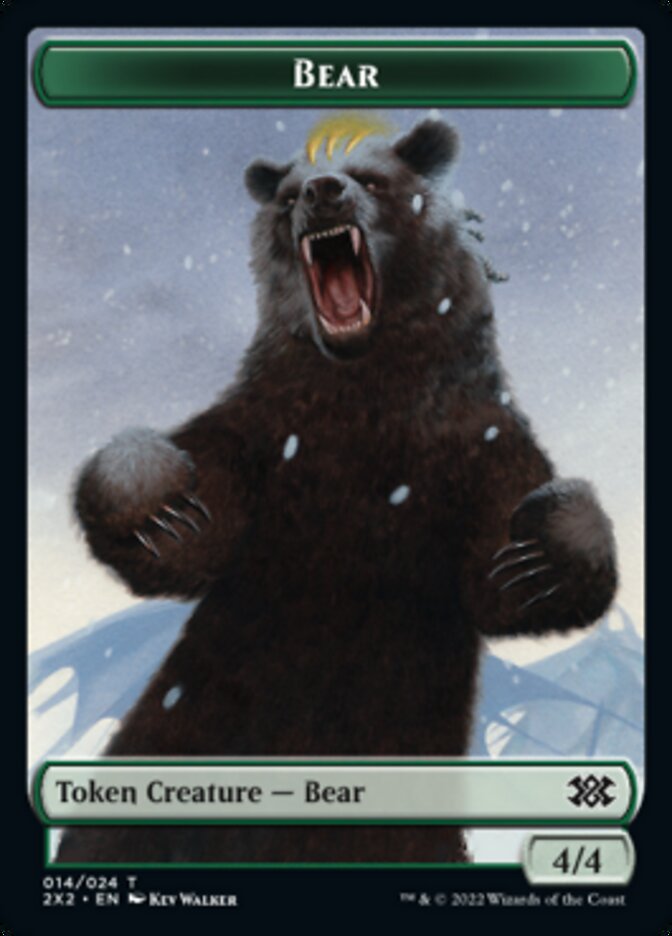 Bear // Monk Double-Sided Token [Double Masters 2022 Tokens] | Anubis Games and Hobby