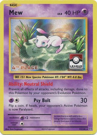 Mew (53/108) (League Promo 4th Place) [XY: Evolutions] | Anubis Games and Hobby