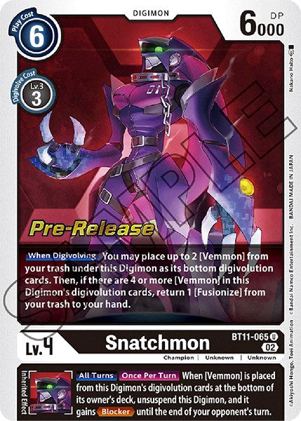 Snatchmon [BT11-065] [Dimensional Phase Pre-Release Promos] | Anubis Games and Hobby