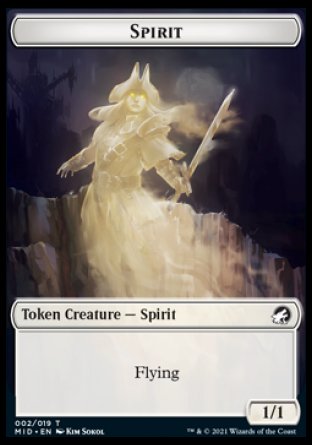 Spirit Token [Innistrad: Midnight Hunt Tokens] | Anubis Games and Hobby