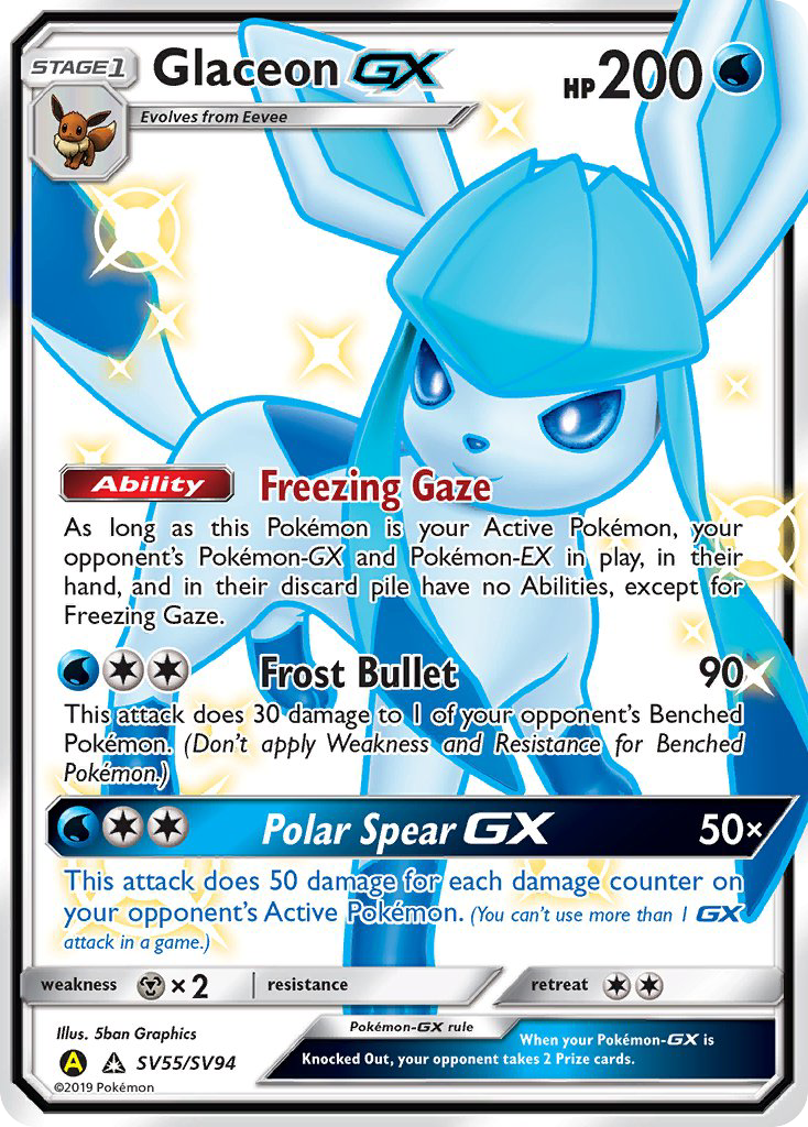 Glaceon GX (SV55/SV94) [Sun & Moon: Hidden Fates - Shiny Vault] | Anubis Games and Hobby