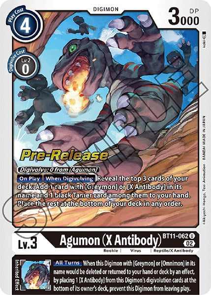 Agumon (X Antibody) [BT11-062] [Dimensional Phase Pre-Release Promos] | Anubis Games and Hobby