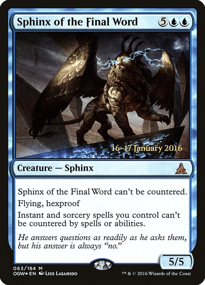 Sphinx of the Final Word [Oath of the Gatewatch Prerelease Promos] | Anubis Games and Hobby