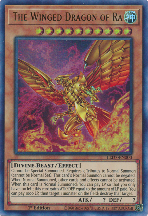 The Winged Dragon of Ra (Alternate Art) [LED7-EN000] Ultra Rare | Anubis Games and Hobby