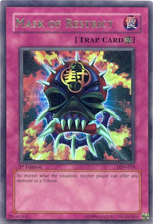 Mask of Restrict [LON-018] Ultra Rare | Anubis Games and Hobby