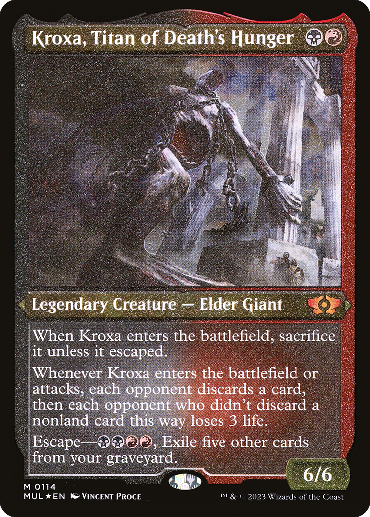 Kroxa, Titan of Death's Hunger (Foil Etched) [Multiverse Legends] | Anubis Games and Hobby