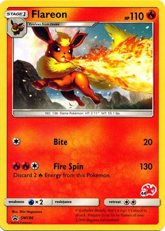 Flareon (SM186) (Charizard Stamp #44) [Battle Academy 2020] | Anubis Games and Hobby