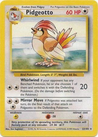 Pidgeotto (22/102) [Base Set Unlimited] | Anubis Games and Hobby