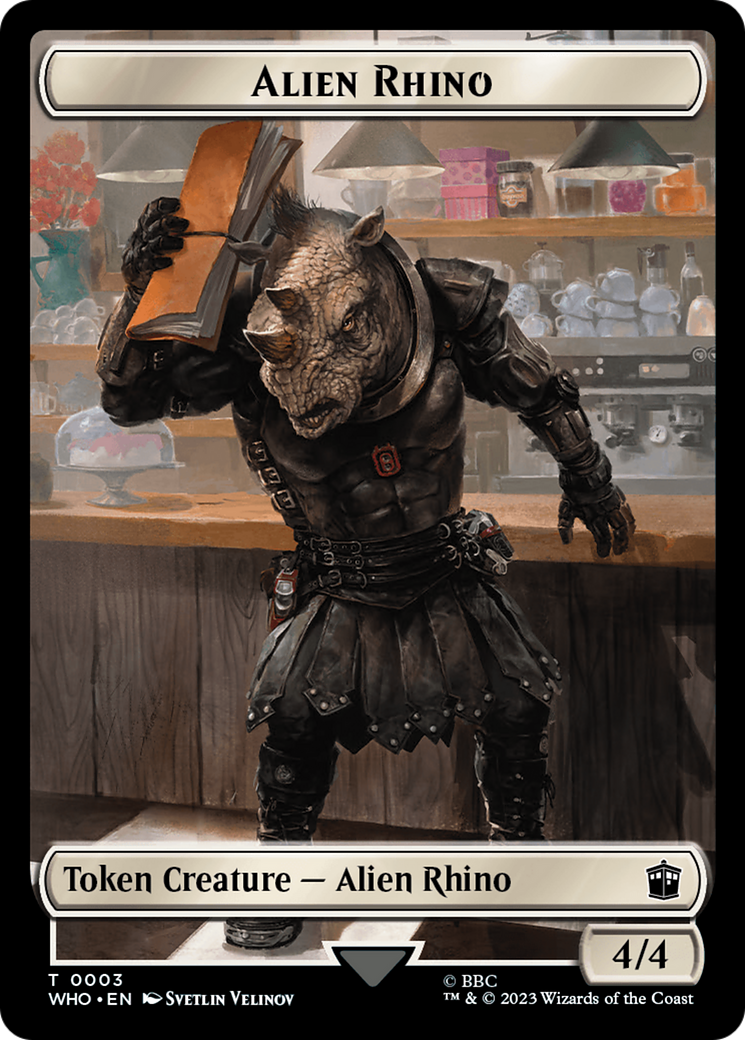 Alien Rhino // Treasure (0030) Double-Sided Token [Doctor Who Tokens] | Anubis Games and Hobby
