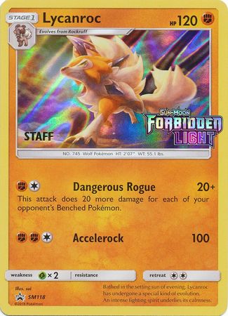 Lycanroc (SM118) (Staff Prerelease Promo) [Sun & Moon: Black Star Promos] | Anubis Games and Hobby