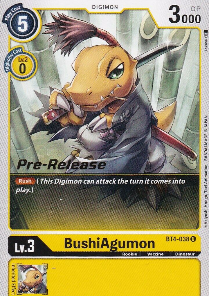 BushiAgumon [BT4-038] [Great Legend Pre-Release Promos] | Anubis Games and Hobby